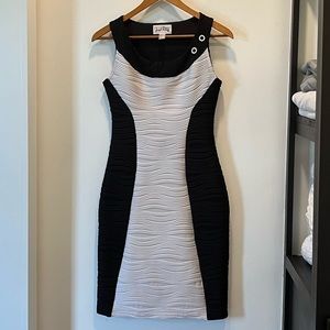 Joseph Ribkoff contrast, textured sheath